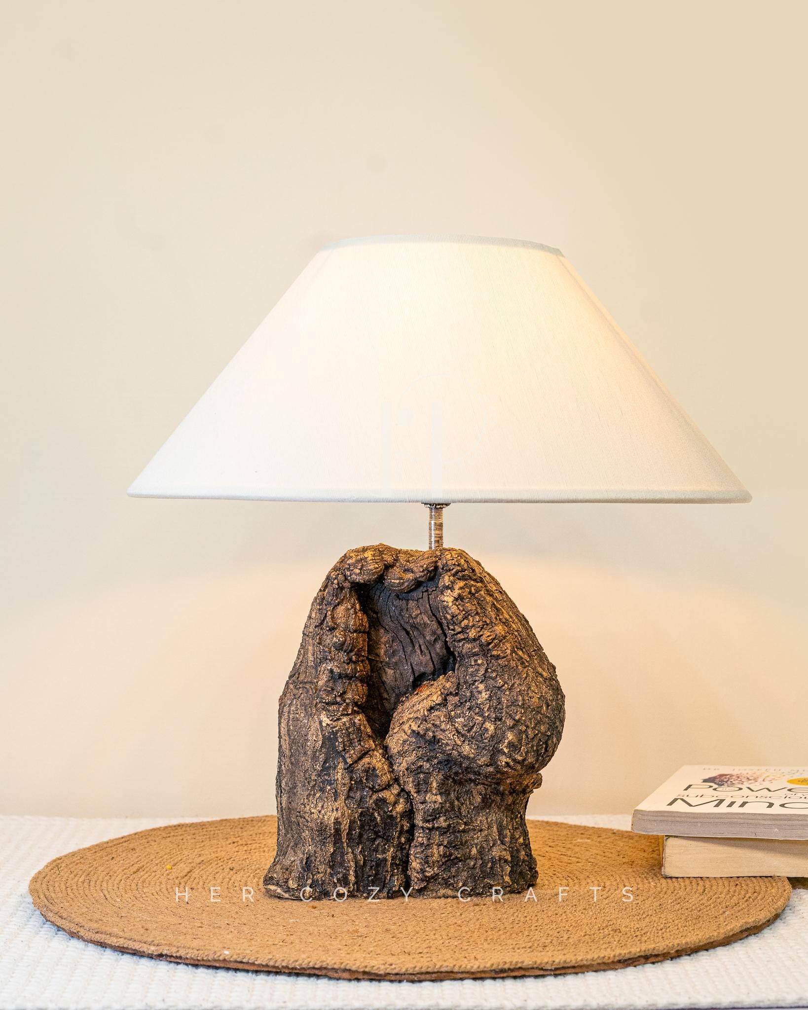 Hollow Grove Lamp | Unique Wooden Table Lamp with Cone Shade