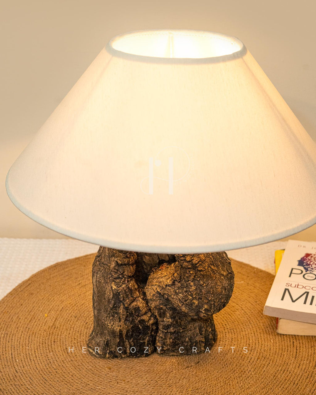 Hollow Grove Lamp | Unique Wooden Table Lamp with Cone Shade