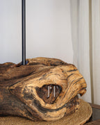 Fish Tail Lamp - Driftwood fish tail base with wide warm shade