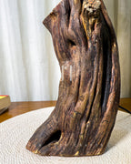 Lean Stump Lamp | Handcrafted Rustic Wooden Table Lamp with Angled Stump Base