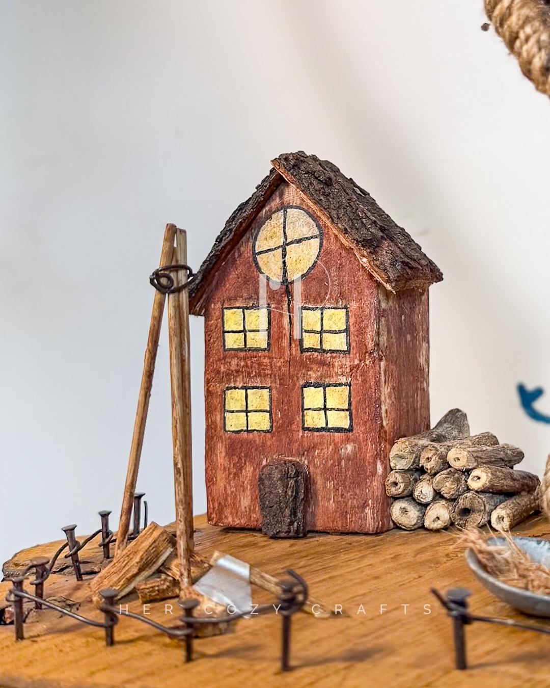 Little Eaves Lamp - Leaning stem with story base detail