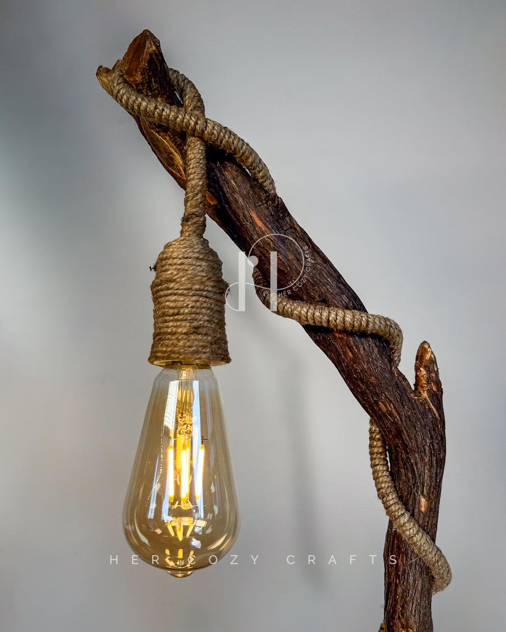 Little Eaves Lamp - Leaning stem with story base detail