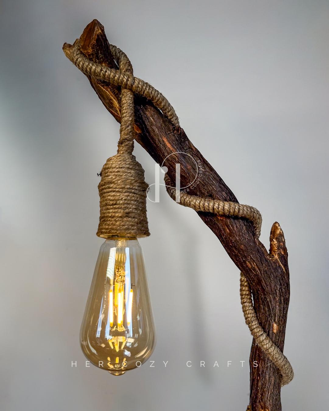 Little Eaves Lamp - Leaning stem with story base detail