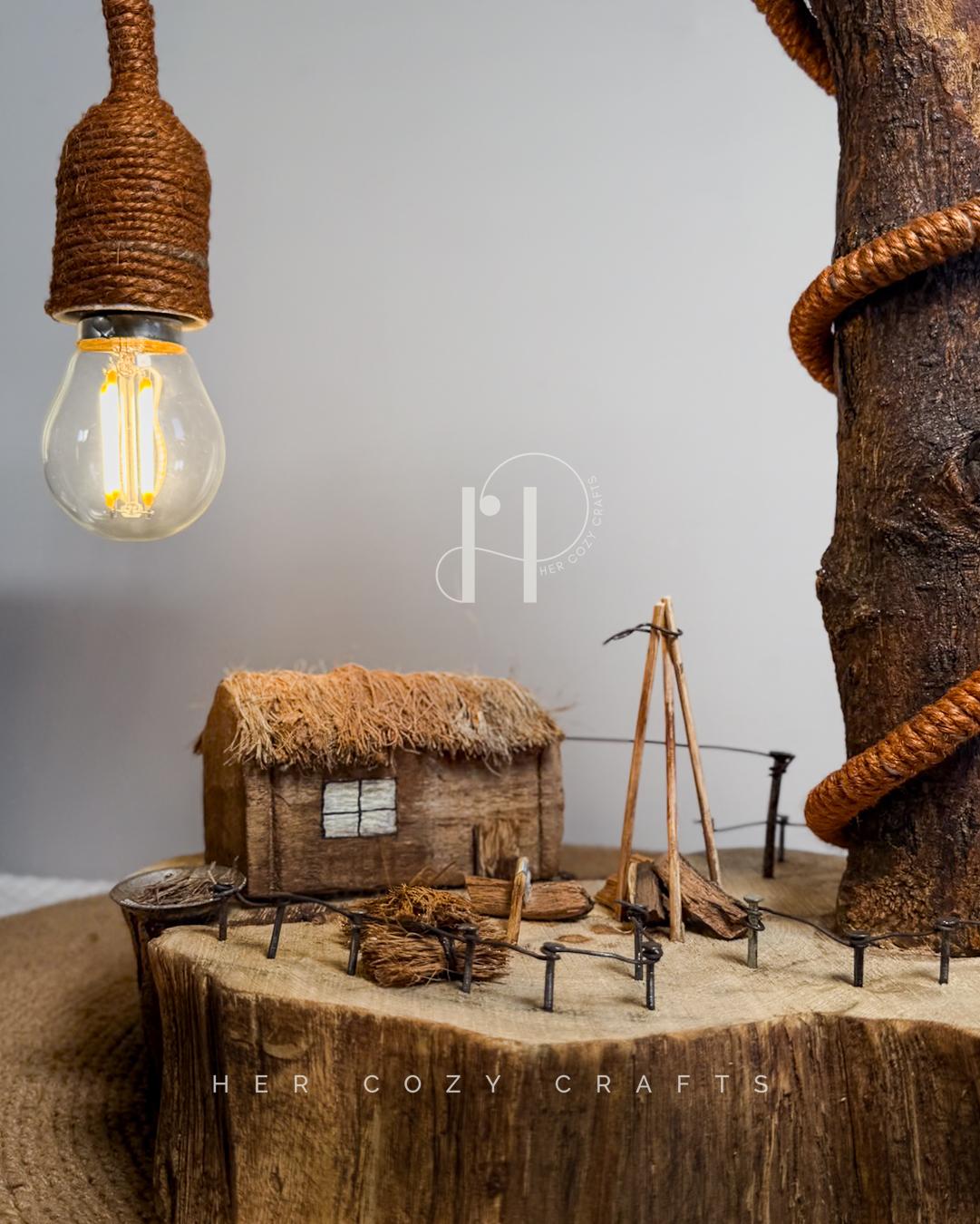 L Shape Yard Lamp - Side reaching stem over village deck