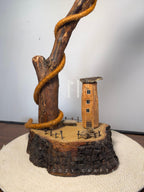 Lookout Tower Lamp in Terracotta Jute Rope