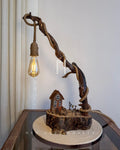Perchline Lamp - Upturned neck and fenced base