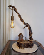 Perchline Lamp - Upturned neck and fenced base