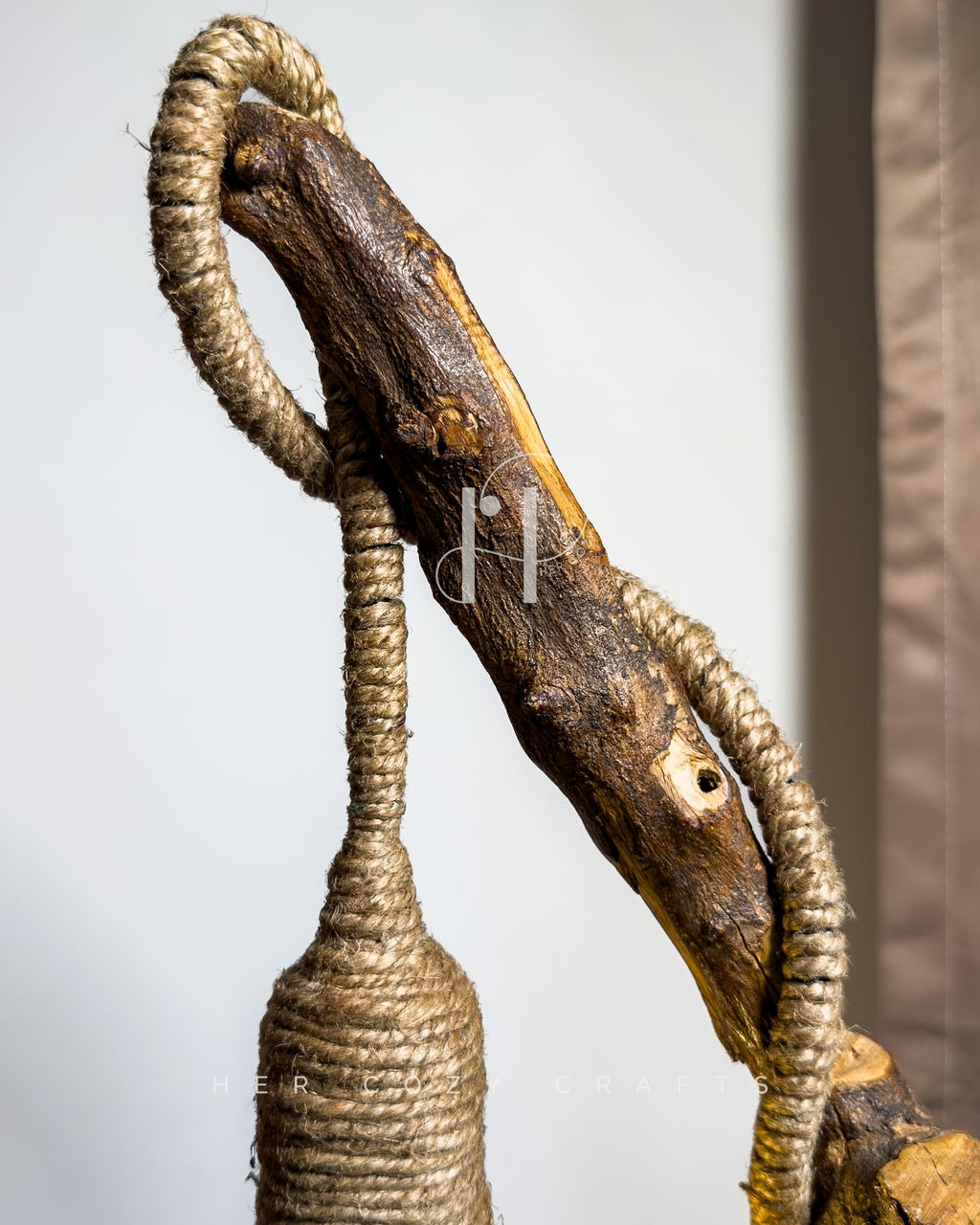 Skypole Lamp — Rustic branch with farm style base