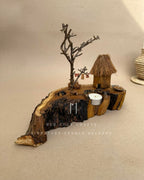 Oakshade House | Signature Tealight Candle Holder with Strawroof Miniature Scene