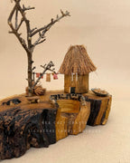 Oakshade House | Signature Tealight Candle Holder with Strawroof Miniature Scene
