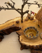 Amberwood Cottage | Signature Tealight Candle Holder with Miniature Hut Scene
