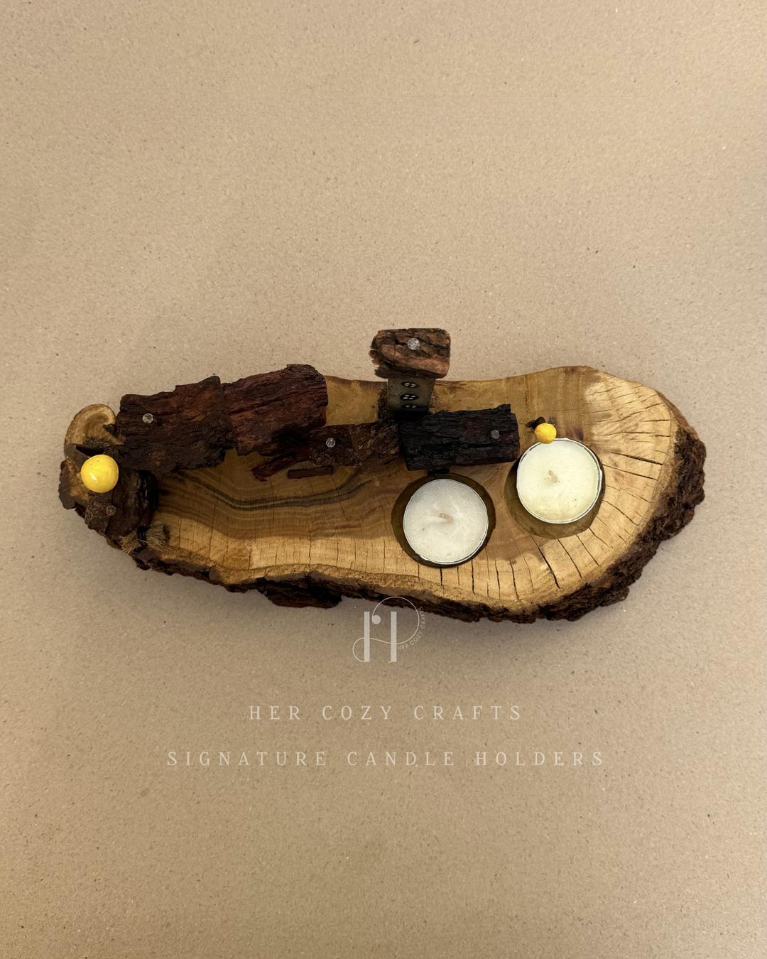Twinlight Town | Handcrafted Wooden Candle Holder
