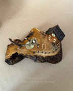 Twignest Home | Handcrafted Wooden Tealight Candle Holder with Miniature House