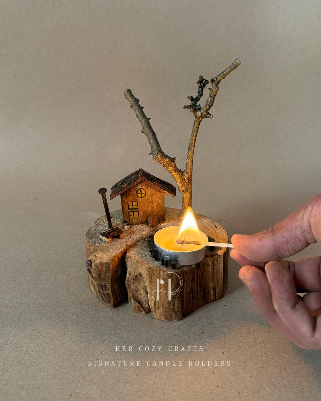 Hillnest Home | Handcrafted Wooden Tealight Candle Holder