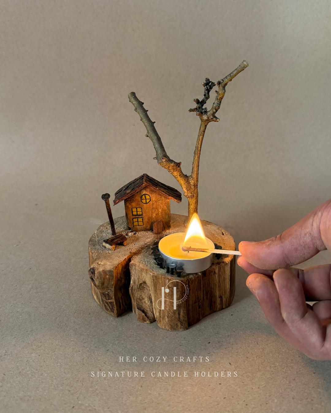 Hillnest Home | Handcrafted Wooden Tealight Candle Holder