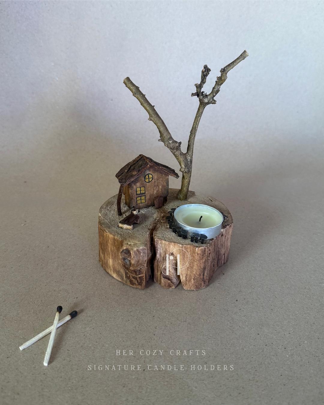 Hillnest Home | Handcrafted Wooden Tealight Candle Holder