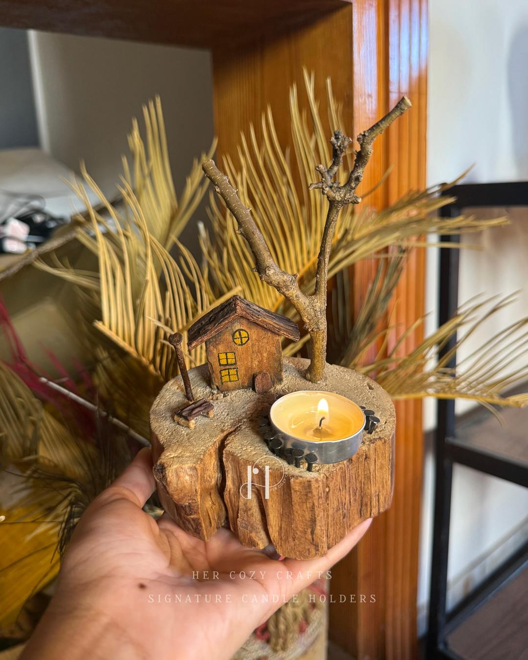 Hillnest Home | Handcrafted Wooden Tealight Candle Holder