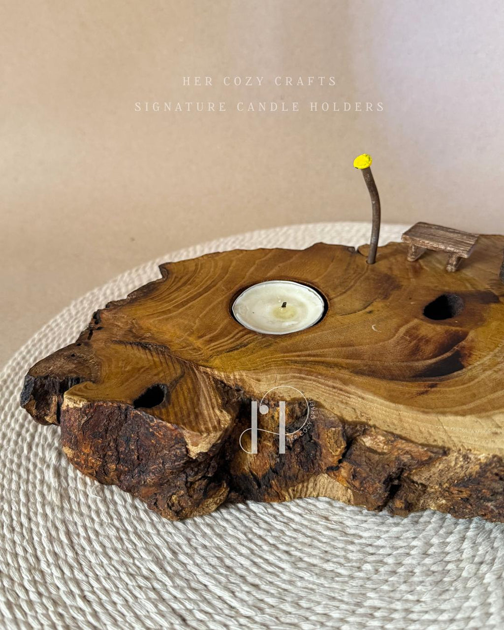 Benchlight Home | Handcrafted Wooden Tealight Candle Holder
