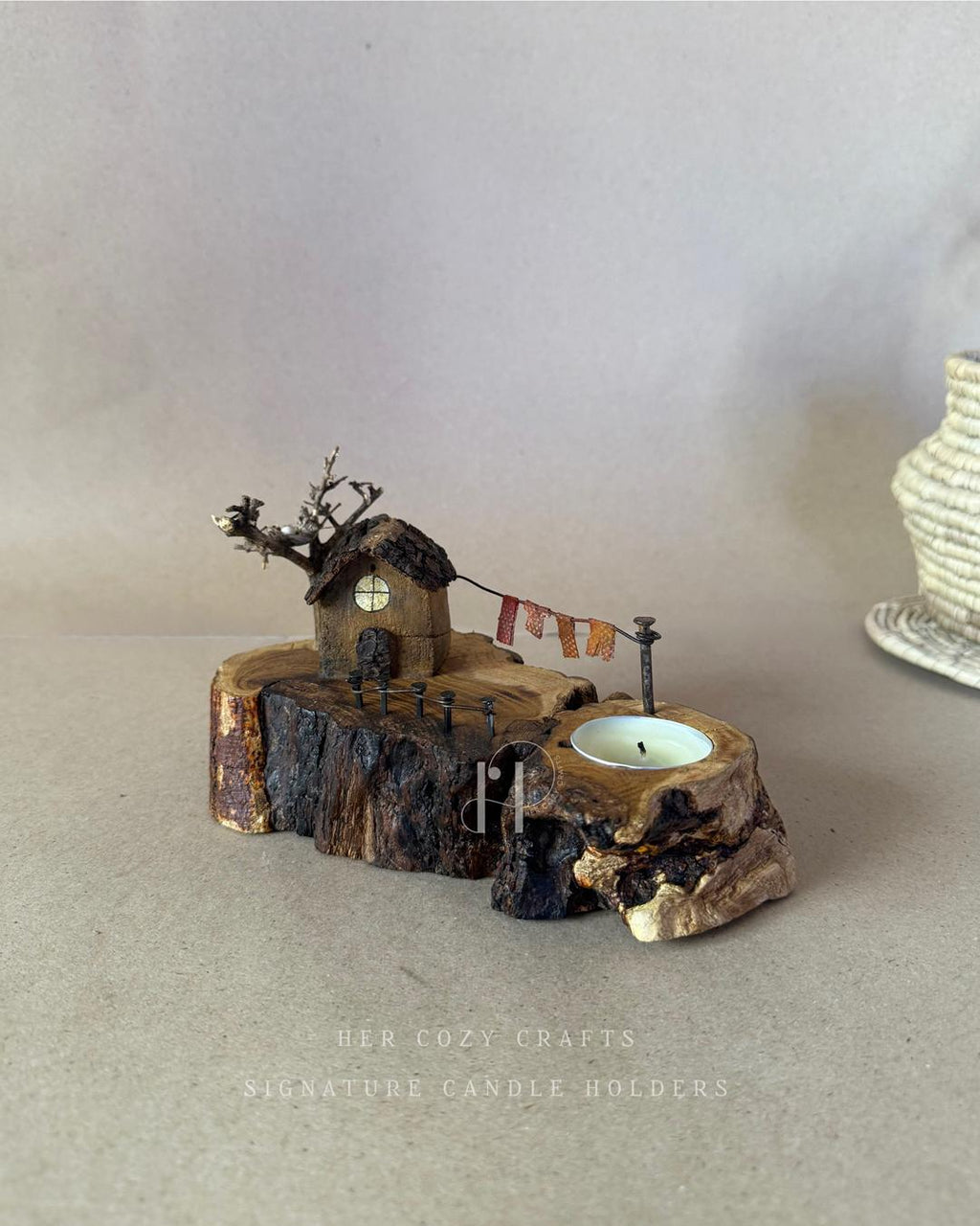 Nestwood Home | Handcrafted Wooden Tealight Candle Holder