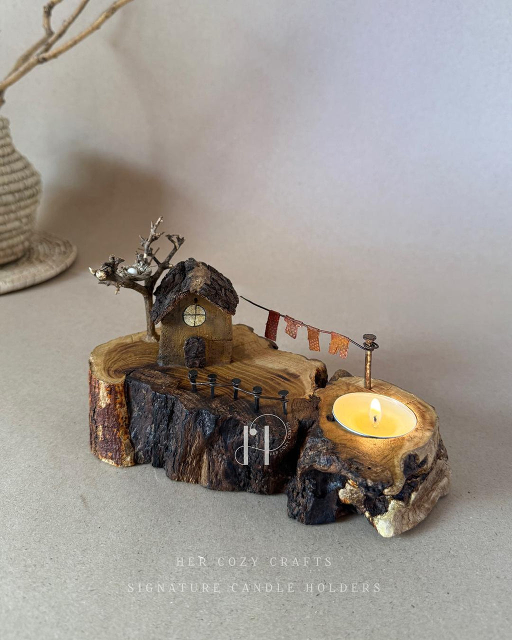 Nestwood Home | Handcrafted Wooden Tealight Candle Holder
