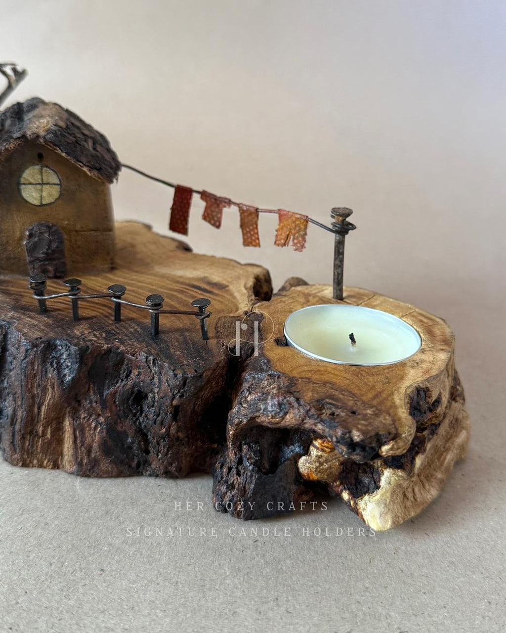 Nestwood Home | Handcrafted Wooden Tealight Candle Holder
