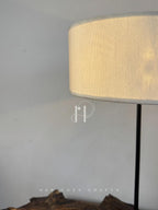 Root Shade Lamp – Sculptural Driftwood lamp with Off-White Fabric Shade