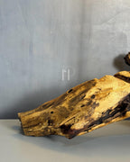 Driftwood Arch Lamp - Sculptural natural wood base with off white fabric shade