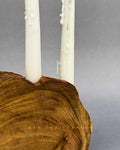 Arch Candle Holder – Sculptural Wooden Base with Three Taper Candle Slots