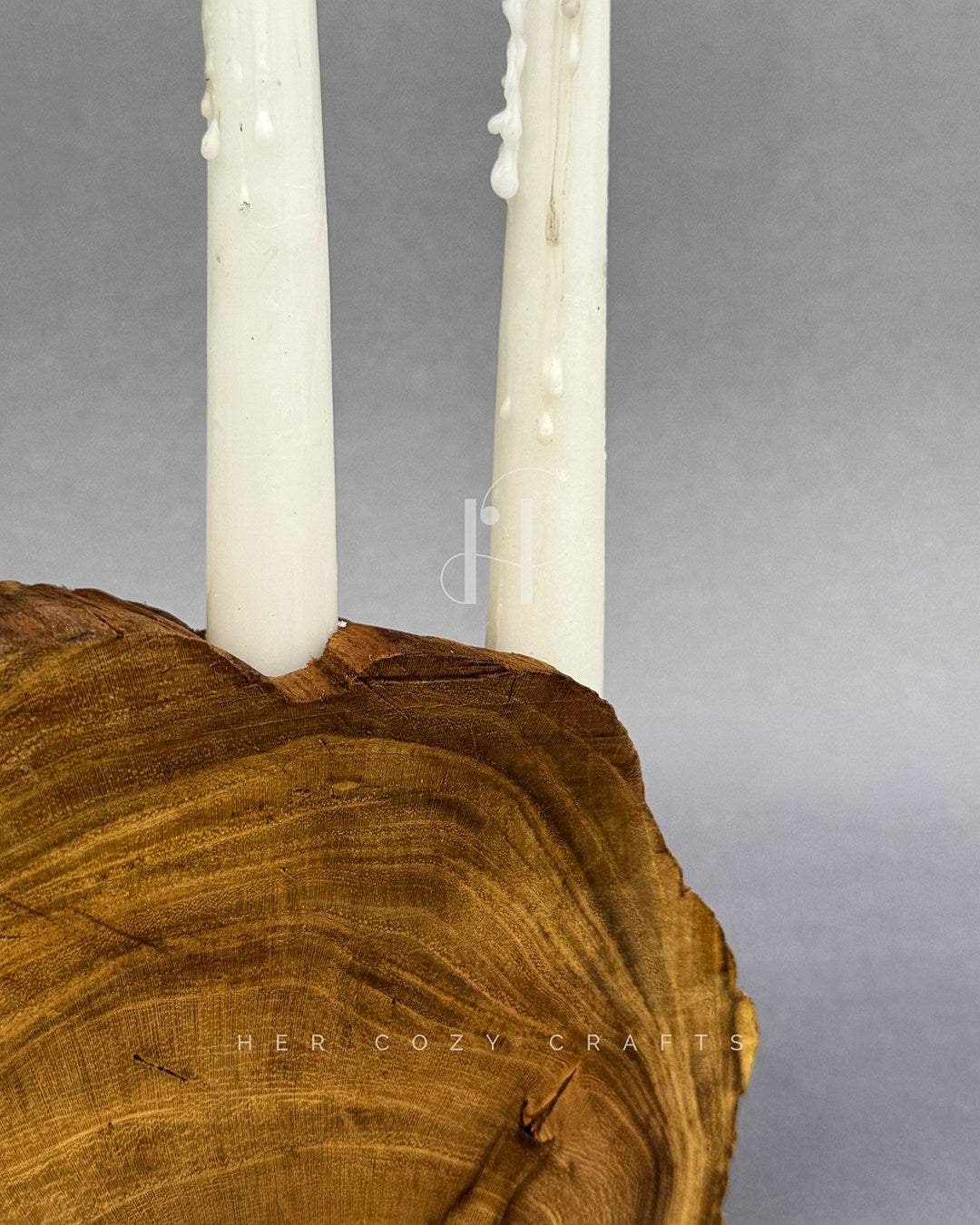 Arch Candle Holder – Sculptural Wooden Base with Three Taper Candle Slots