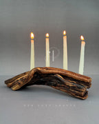 Rustic Candle Branch - Natural Wood Candle Holder