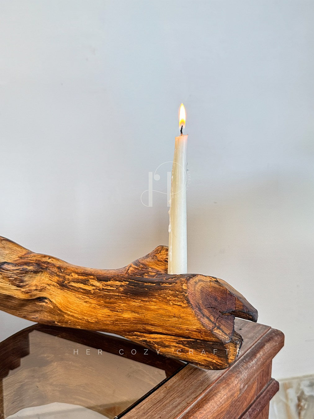 Driftwood Candle Bar - Natural branch with four candle holders