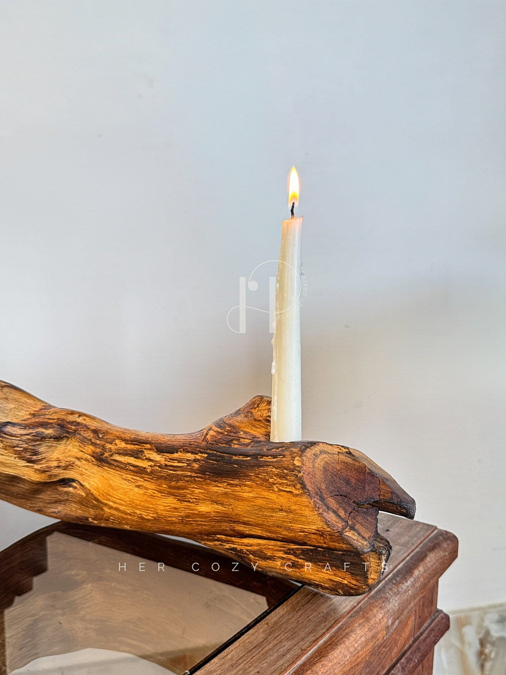 Driftwood Candle Bar - Natural branch with four candle holders