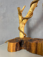 Branchlight Lamp - Organic Driftwood Base with Hanging Bulb