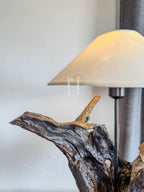 Treehouse Root Lamp – Sculptural Trunk Base with Natural Fabric Shade