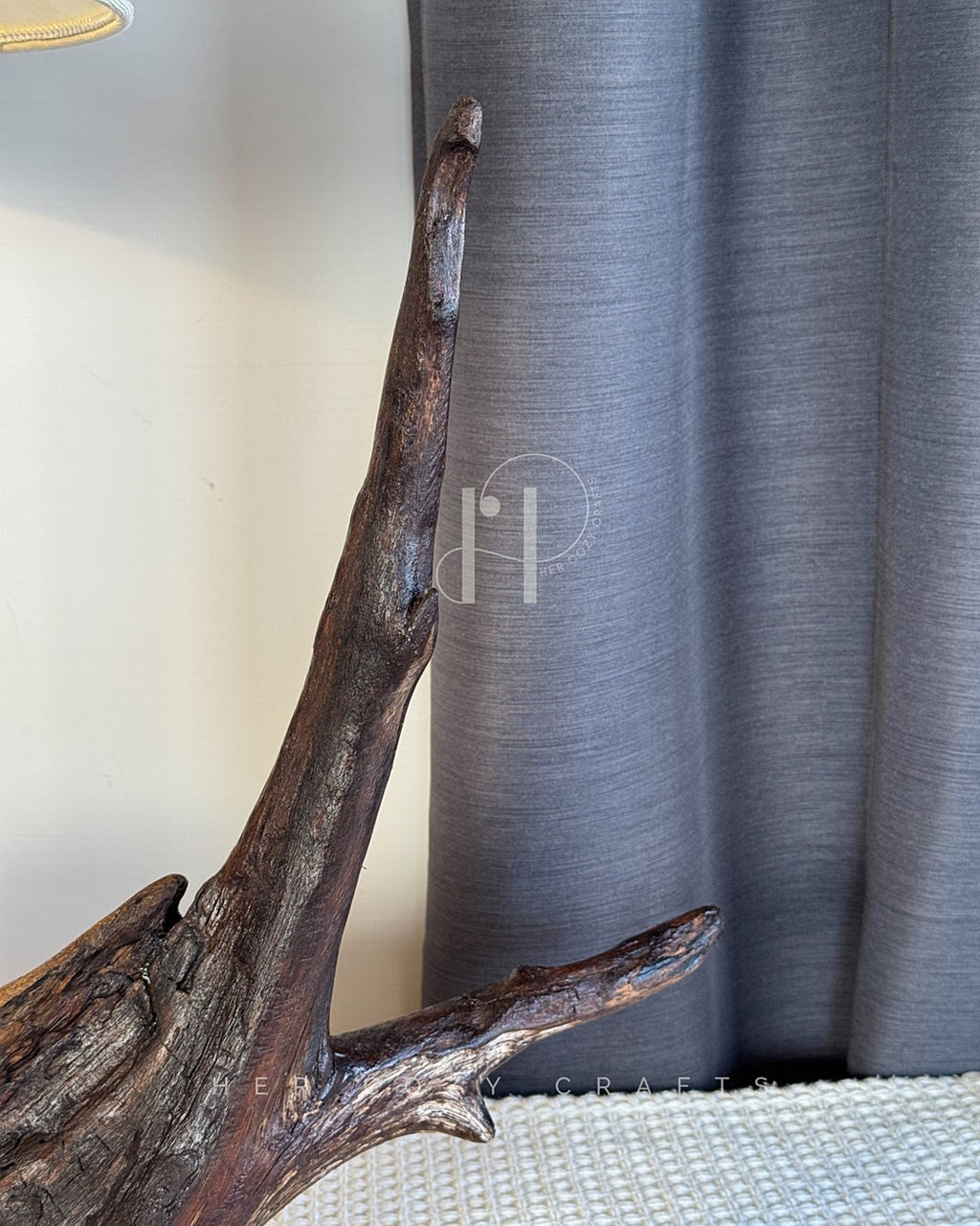 Wild Root Lamp - Sculptural Driftwood Base with Linen Shade