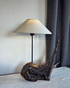 Wild Root Lamp - Sculptural Driftwood Base with Linen Shade