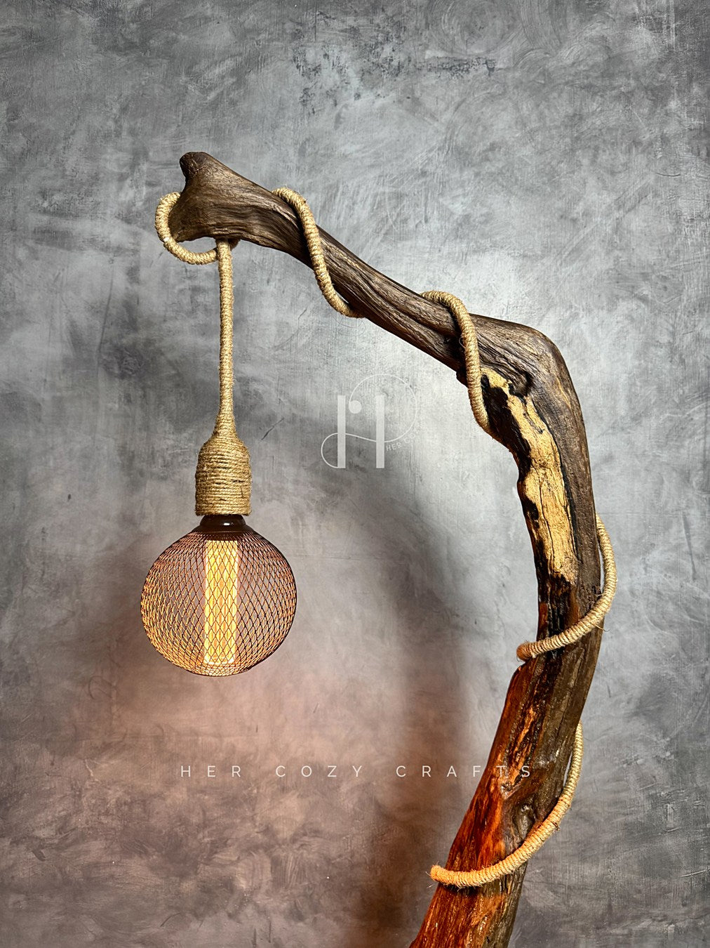 Wildwood Arch – Driftwood Floor Lamp - Hercozycrafts Floor Lamp