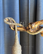 The Woodland Haven Lamp — Sculptural Driftwood with a Storybook Village