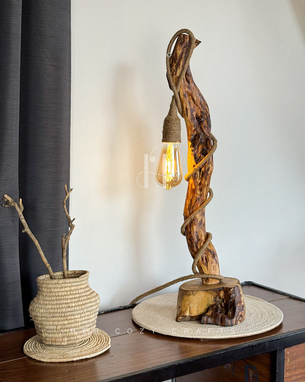 Rustic table lamp