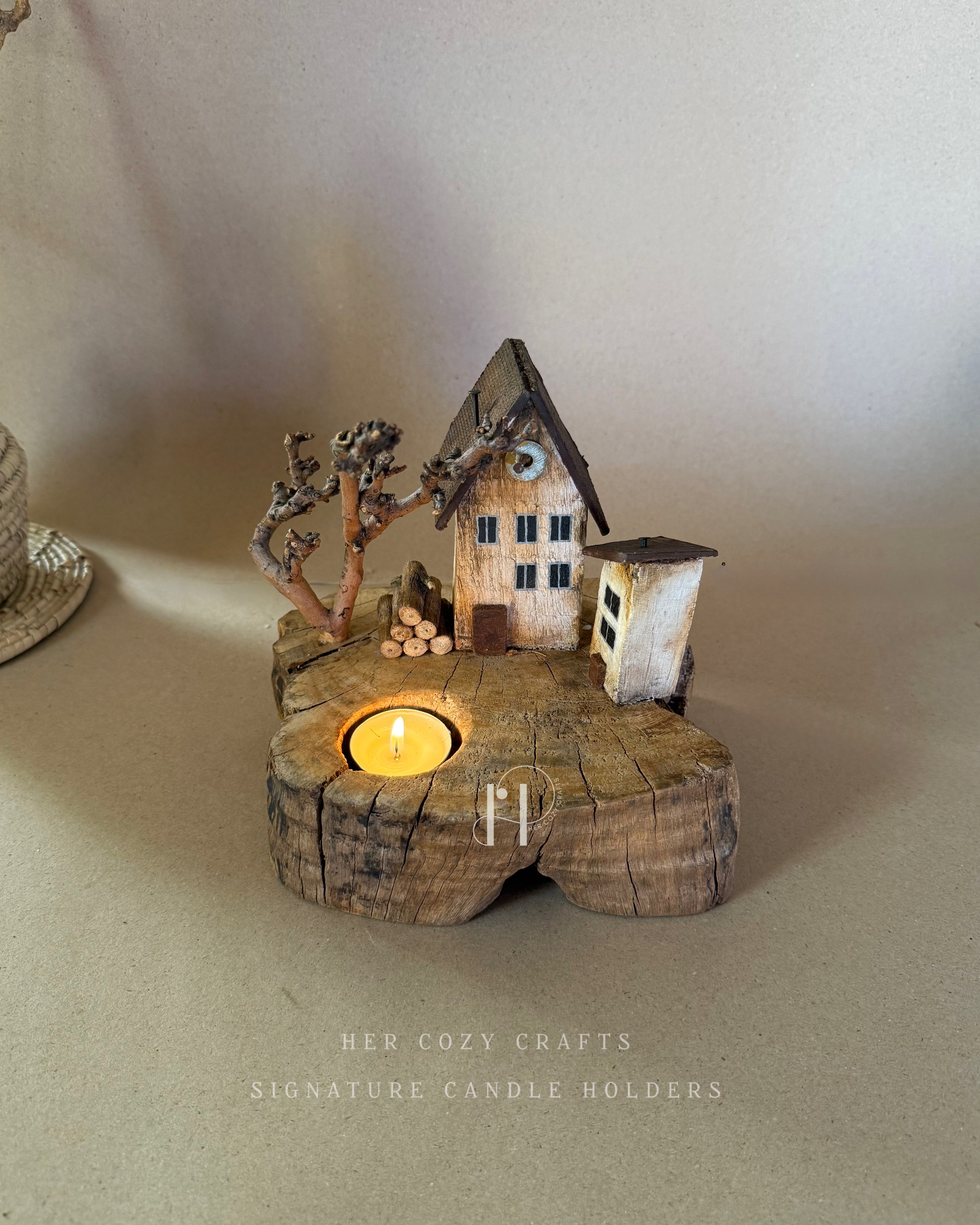 Ashen Home | Handcrafted Wooden Tealight Candle Holder