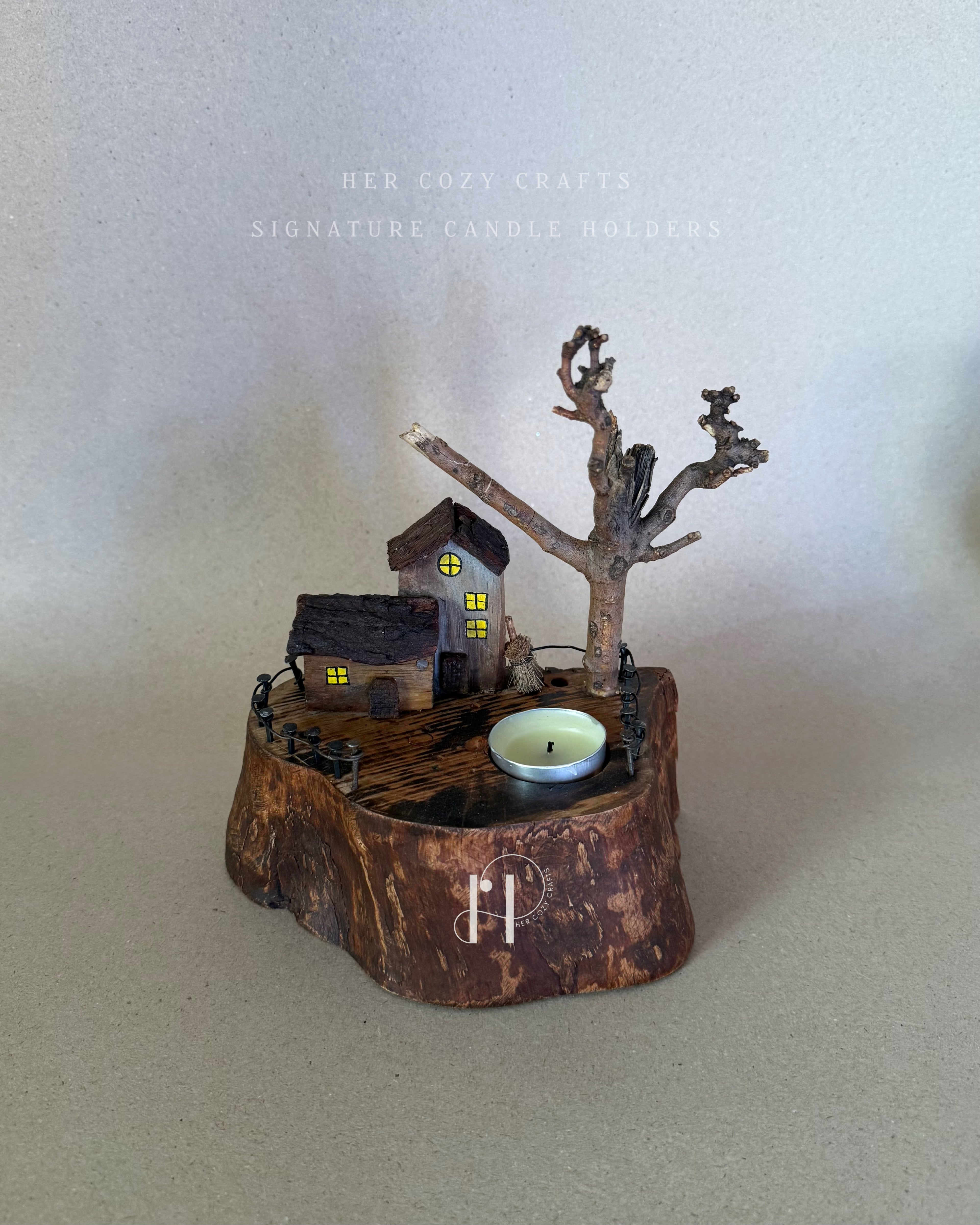 Emberwood Home | Handcrafted Wooden Tealight Candle Holder