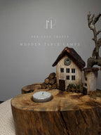 Ashwood House | Signature Tealight Candle Holder with Miniature Clock House